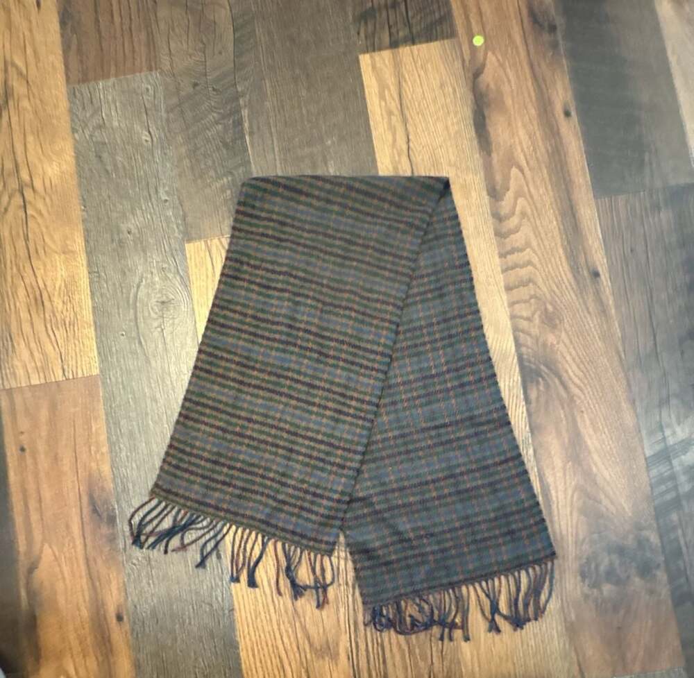 Christian Dior Plaid Fringe Scarf